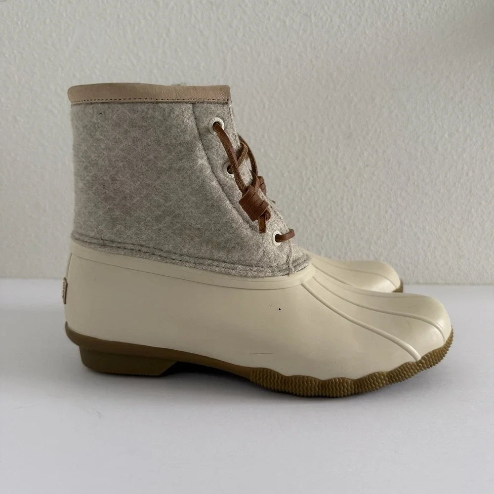 Sperry‎ Saltwater Wool Embossed Thinsulate 200g Rubber Duck Boot Oat Womens 7